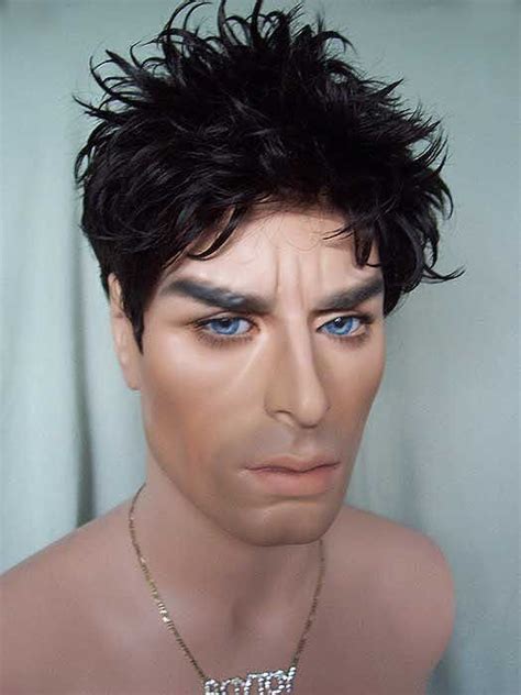 Spikey Mens Lace Front Wig Darkest Brown That Manikin Is Creepy