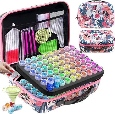 Artdot 120 Slots Storage Container For Diamond Painting Kits Portable Diamond Art Storage Case