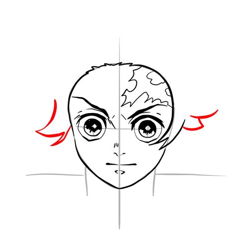 How To Draw Tanjiro S Face Sketchok Easy Drawing Guides