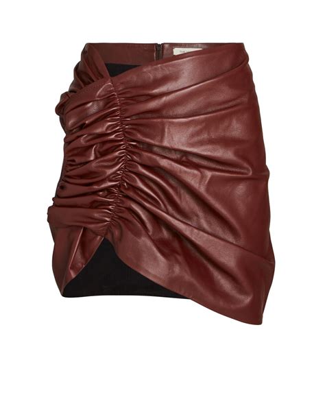 The Mannei Kos Ruched Leather Mini Skirt Intermix®