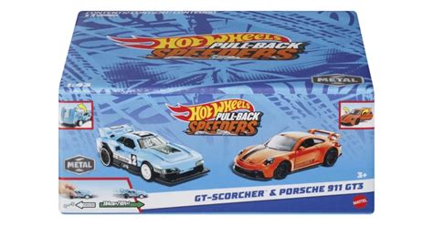 Hot Wheels Set Masinute Metalice Pull Back Gt Scorcher Si Porsche Gt Hot Wheels