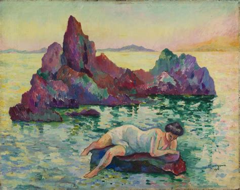 Henri Manguin 1906 Le Rocher La Naïade Cavalière oil on canvas