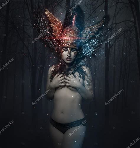 Naked Woman In Abstract Helmet Stock Photo By Outsiderzone