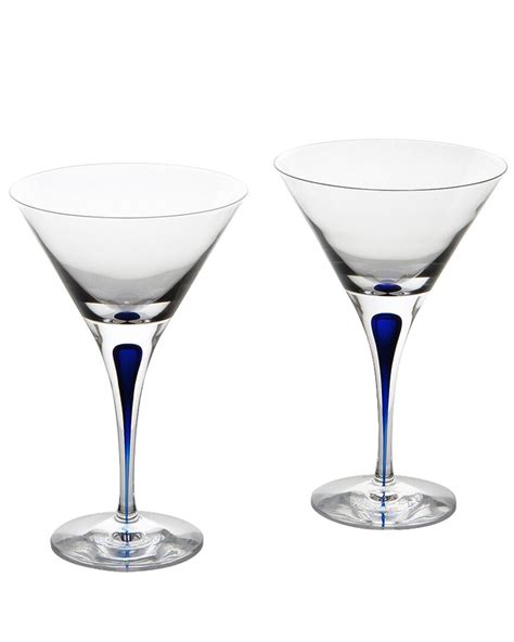 Buy Kosta Boda Orrefors Intermezzo Blue Set Of 2 Martini Glasses Beige At 27 Off Editorialist