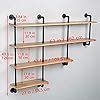 4 Tiers 63inch Industrial Pipe Shelving Rustic Wooden Metal Floating