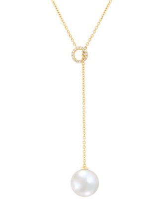 Honora Cultured Ming Pearl Mm Diamond Ct T W Lariat