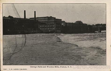 Oswego Falls And Woolen Mills Fulton Ny Postcard