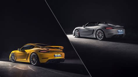 Porsche 718 Cayman GT4 Boxster Spyder Unveiled Porsche 718 Cayman GT4