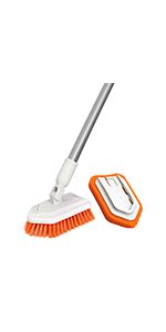 Shower Scrubber In Tub And Tile Cleaning Brush With Long Handle