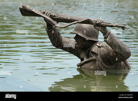 Sculptures Depicting War Scenes During Operation Overlord In Normandy