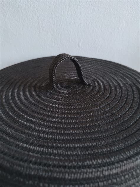 Black Organizer Basket with lid - TAYETs - Handmade Home Décor and ...