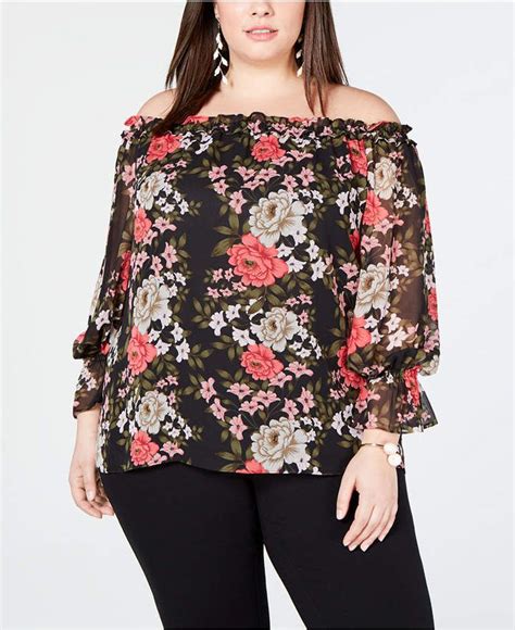 Inc International Concepts I N C Plus Size Off The Shoulder Blouse