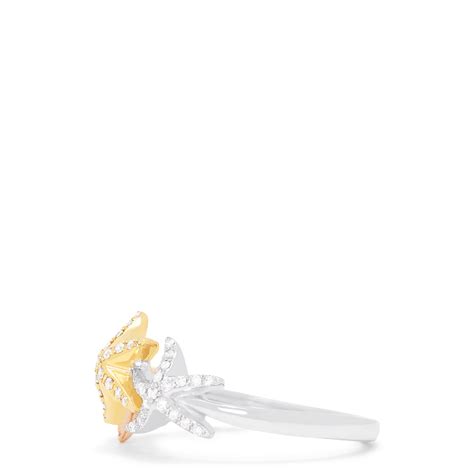 Seaside 14k Tri Color Gold Diamond Starfish Ring 023 Tcw