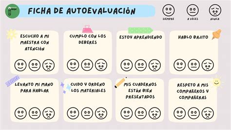 Tarjeta De Autoevaluaci N Para Nuestros Alumnos