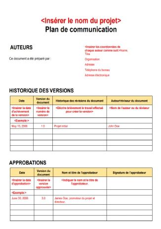 Modèles PLAN DE COMMUNICATION Excel Word Gratuits