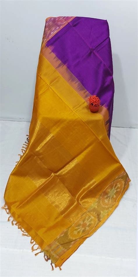 Half Fine Zari Gold Festive Wear Silk Cotton Potcham Palli Border 6 3