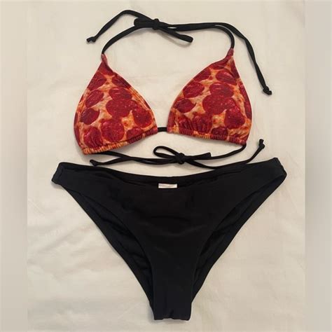 Xhilaration Swim Pepperoni Pizza Two Piece Cheeky Ruched Bikini Poshmark