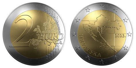 CROATIA 2 Euro 2023 UNC Map Of Grelly USA