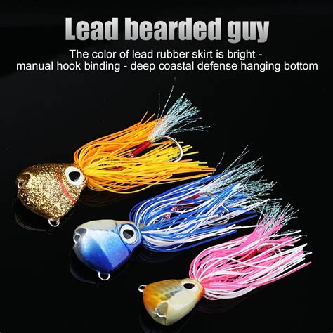 Rubber Jig Skirt Fishing Lure 3D Simulation Fish Eye Jighead Jigging