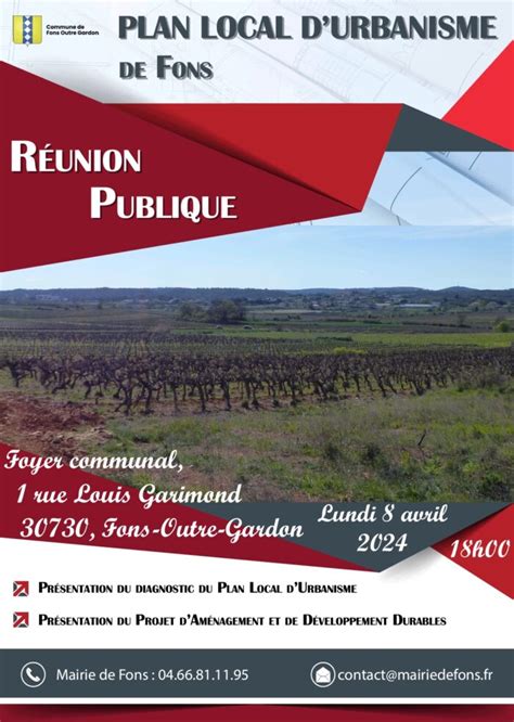 Réunion publique sur le plan local d urbanisme de Fons Commune de