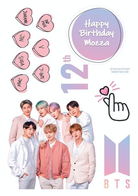 Happy Birthday Bts Cake Design For Boy Buy Bts Bangtan Boy Birthday Party Supplies Includes