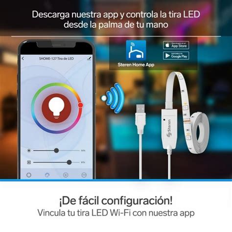 Steren Tira Led Wi Fi Multicolor Rgb De 2 Mts Blanco Kemik Guatemala