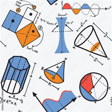 Modern Color Concept Of Mathematics For School University And Training