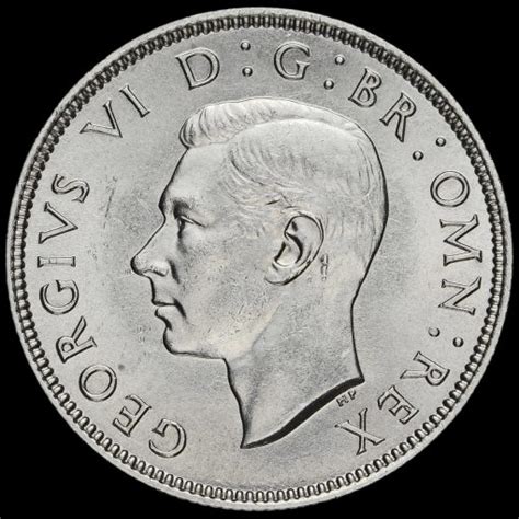 George Vi Silver Two Shilling Coin Florin A Unc