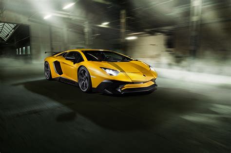 壁紙ランボルギーニAventador LP 750 4 SV Novitec黄色自動車ダウンロード写真