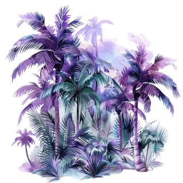 Tropical Palm Tree With Purple And Green Leaves Palm Tree Purple