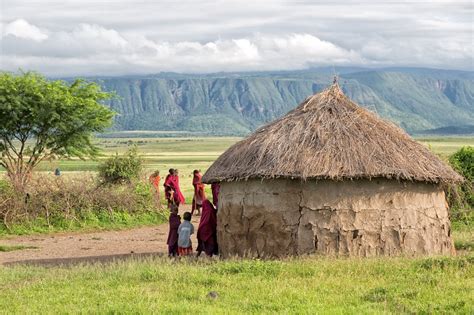 Manyara Massai Village Tanzania Maasai People And Traditional Hut