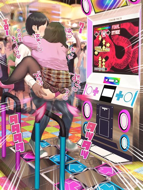 Rule 34 Arcade Arcade Machine Ass Clothed Clothed Female Clothed Male Clothing Crowd Dance