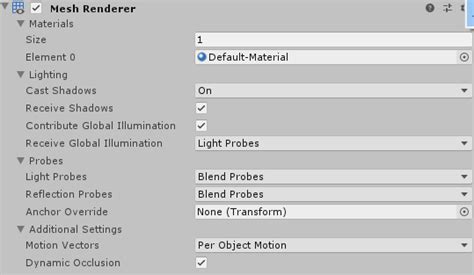 网格渲染器 Mesh Renderer Unity 手册