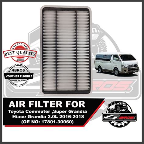 AIR FILTER For TOYOTA HiAce Grandia 3 0L 2016 2018 17801 30060