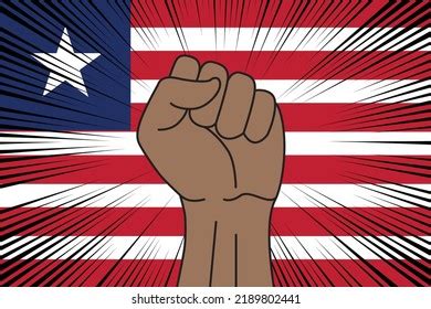 Human Fist Clenched Symbol On Flag Stock Vector Royalty Free