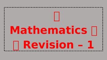 Mathematics Review By ACs Worksheets TPT