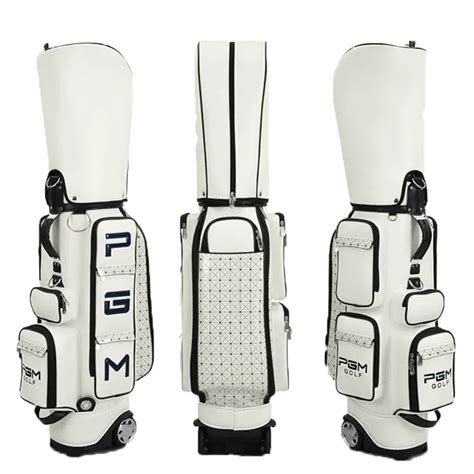 Pgm Golf Standard Ball Bag High Quality Pu Waterproof Golf Travel Bag Wheels Stand Golf Clubs