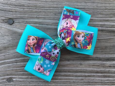 Frozen Bow Elsa Bow Anna Bow Frozen Hairbow Etsy Lazos Arcos