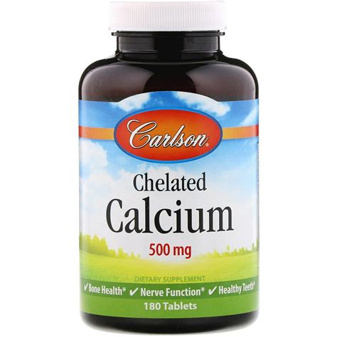 Carlson Labs Chelated Calcium 500 Mg 180 Tablets