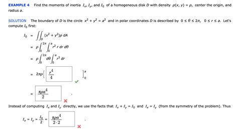 Solved EXAMPLE 4 Find The Moments Of Inertia Ix Iy And Io Chegg