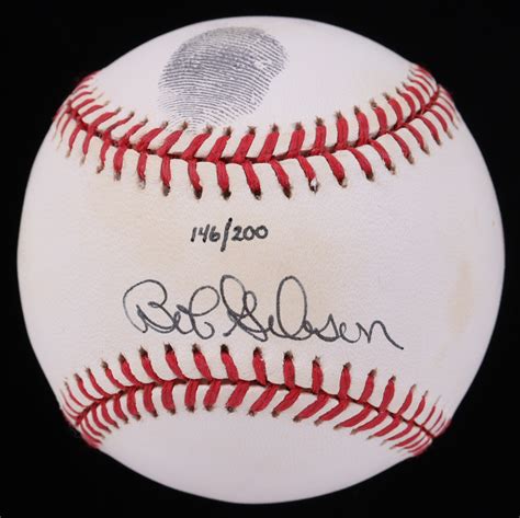 Bob Gibson Signed LE ONL Baseball Display With Thumbprint Beckett