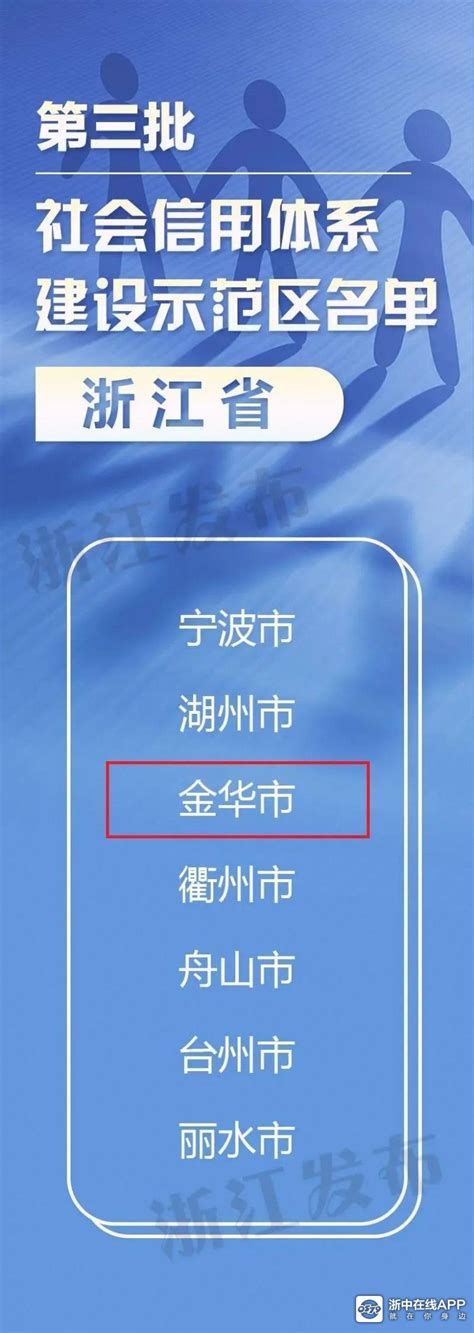 金华入选全国社会信用体系 建设示范区名单八婺杂谈 大金华论坛 Bbs0579cn