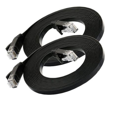 Black M Cat Flat Patch Cord Utp Ethernet Category Flat Patch Cable