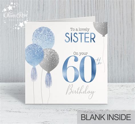 60th Birthday Card Mum Sister Auntie Daughter Niece Etsy