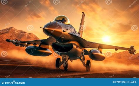 Aircraft F 16 Fighting Falcon Generative AI Stock Illustration