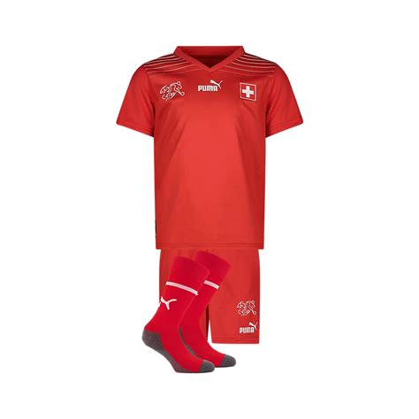 Puma Schweiz Home Replica Mini Kinder Fussballset WM 2022 In Rot Kaufen