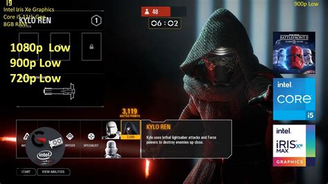 Star Wars Battlefront Ii On Intel Iris Xe Graphic P P Low