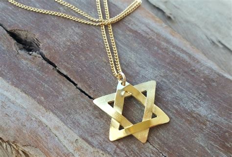 Star of David Necklace for Men Solid Gold Star of David - Etsy