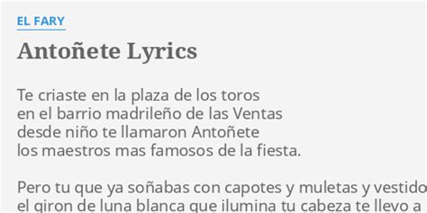 Anto Ete Lyrics By El Fary Te Criaste En La