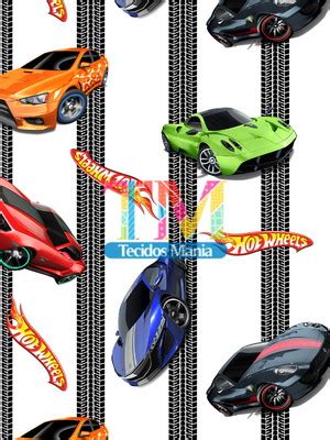 Tecido Gabardine Hot Wheels Drift Fundo Branco Compre Produtos Personalizados No Elo